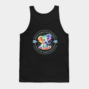 autism awareness day 2023 cute colorful baby elephant Tank Top